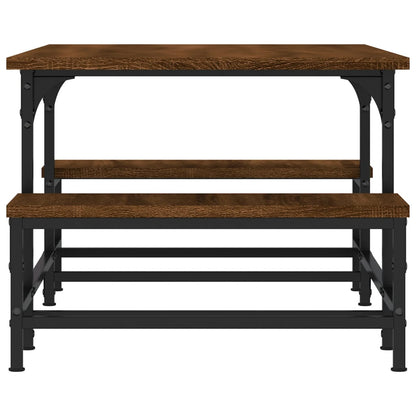 Mesa De Centro Madera Contrachapada Roble Marrón 100X50,5X40 Cm