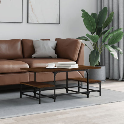 Mesa De Centro Madera Contrachapada Roble Marrón 100X50,5X40 Cm