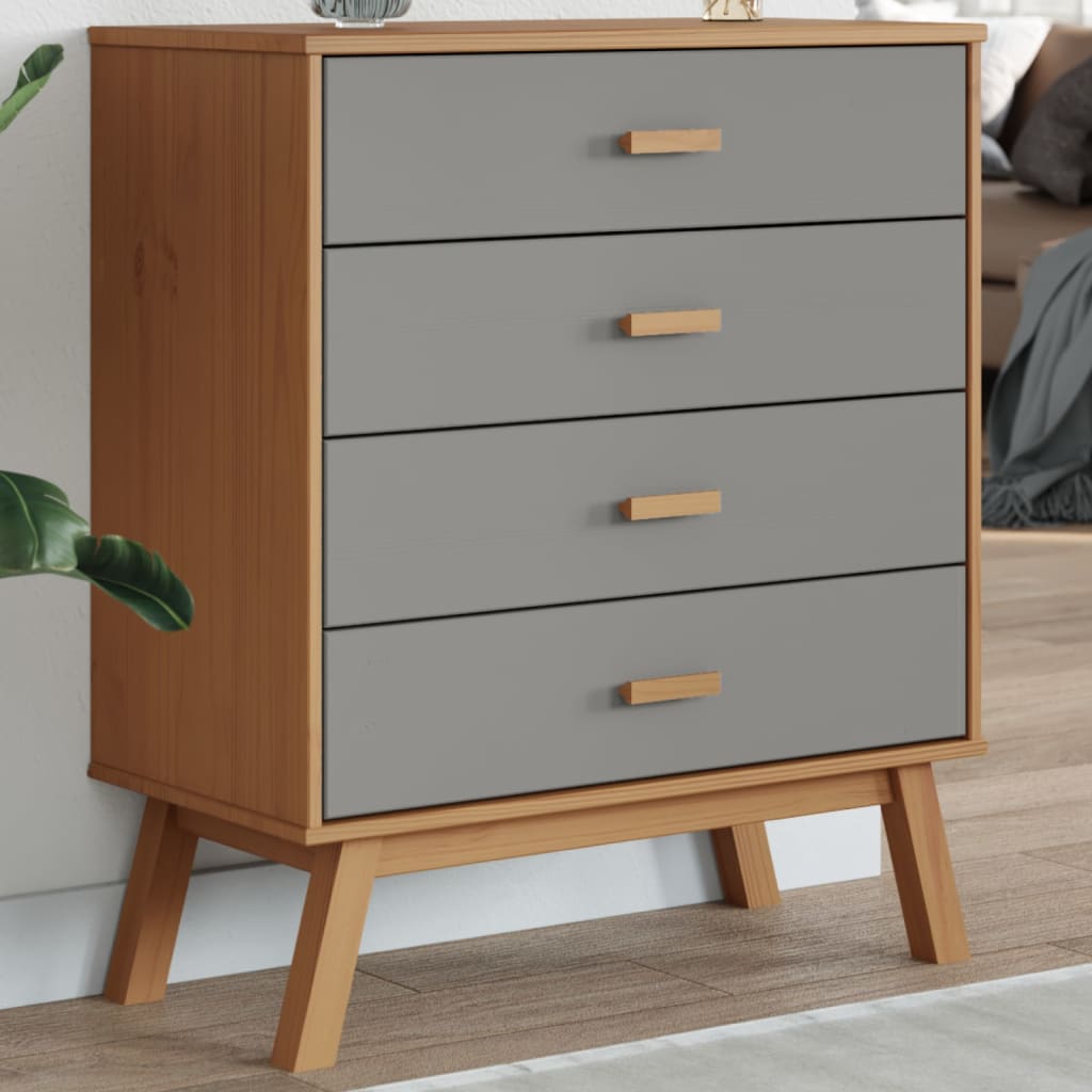 Cómoda De Cajones Olden Madera Maciza De Pino