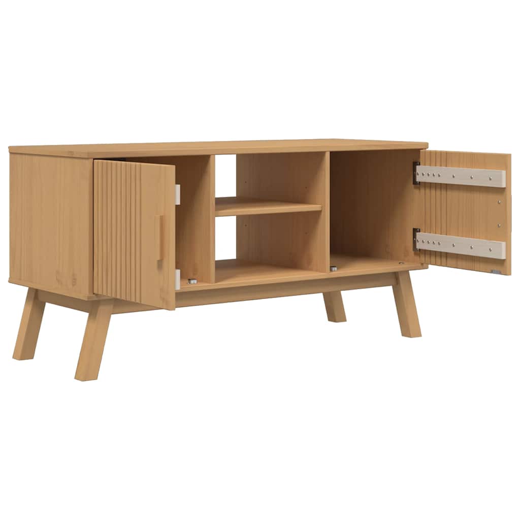 Mueble De Tv Olden Madera Maciza De Pino 114X43X57 Cm
