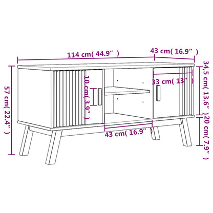 Mueble De Tv Olden Madera Maciza De Pino 114X43X57 Cm