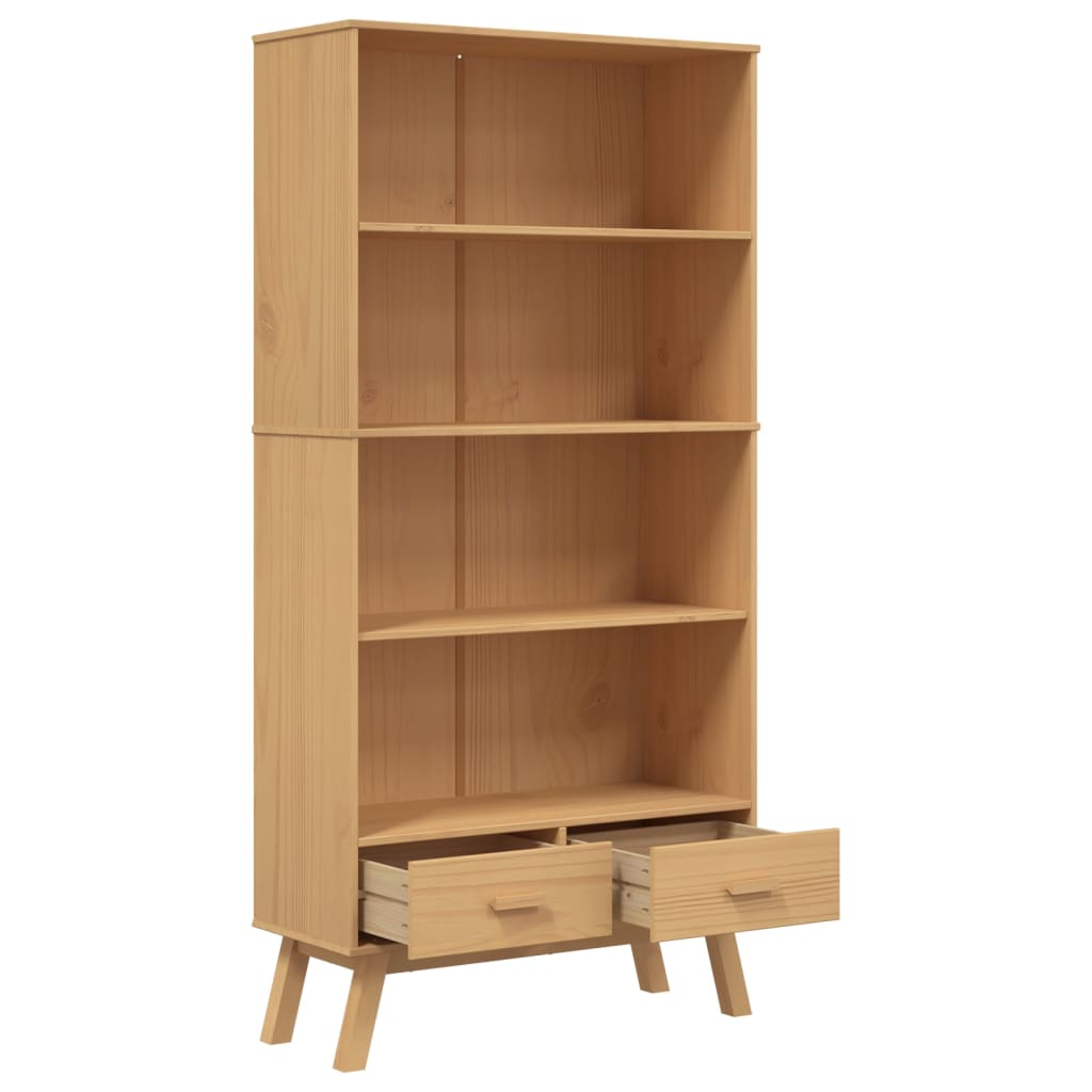 Estantería De 4 Niveles Olden Madera Maciza De Pino