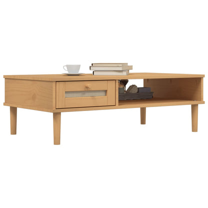 Mesa De Centro Senja Aspecto Ratán Madera 100X55X33 Cm