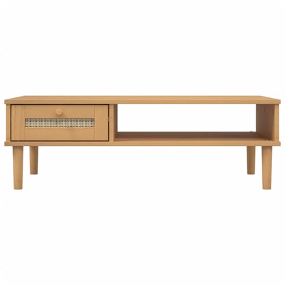 Mesa De Centro Senja Aspecto Ratán Madera 100X55X33 Cm