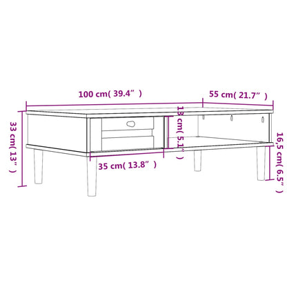 Mesa De Centro Senja Aspecto Ratán Madera 100X55X33 Cm