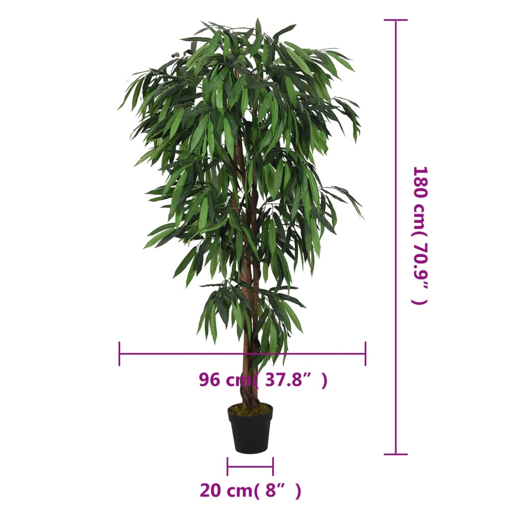 Árbol De Mango Artificial Con 900 Hojas Verde