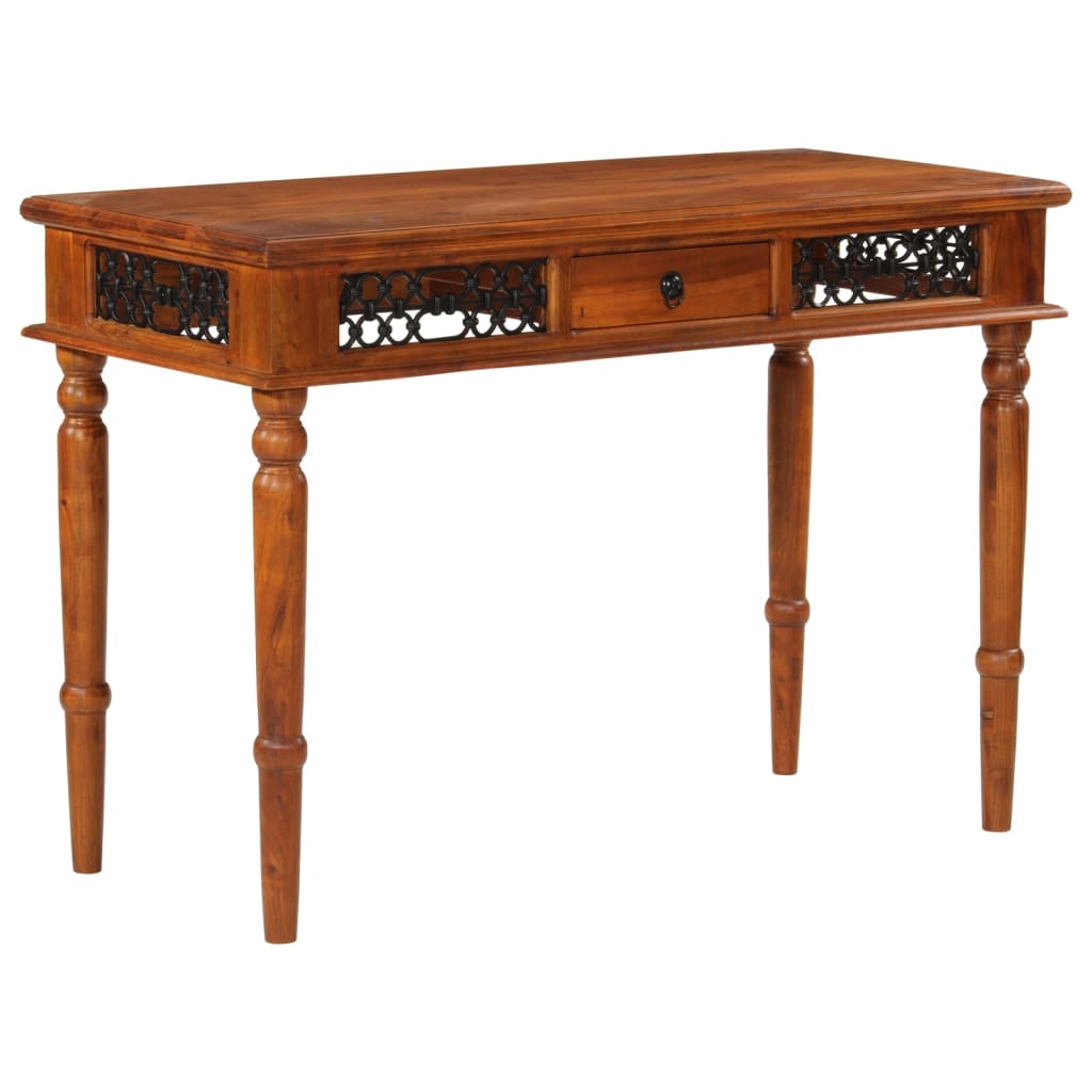 Escritorio Con Cajón Madera Maciza De Acacia