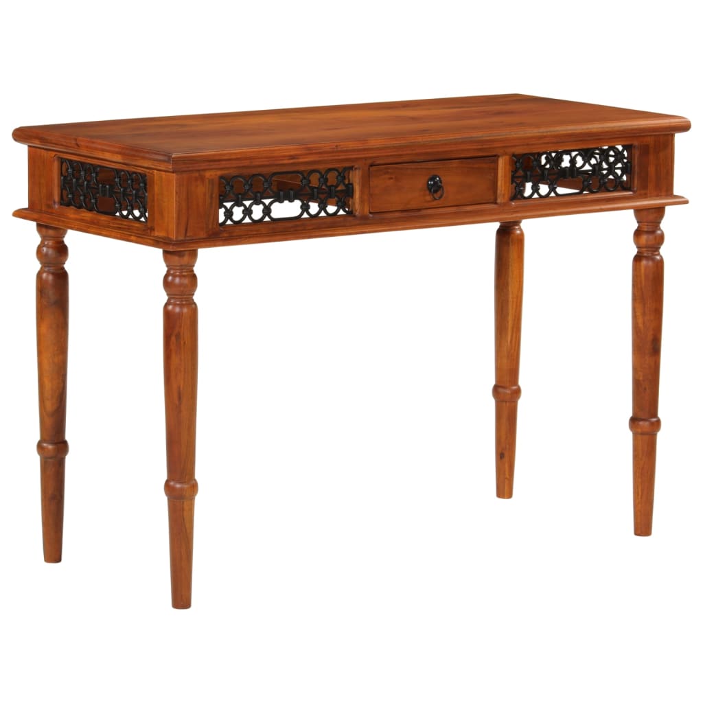 Escritorio Con Cajón Madera Maciza De Acacia