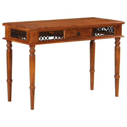 Escritorio Con Cajón Madera Maciza De Acacia