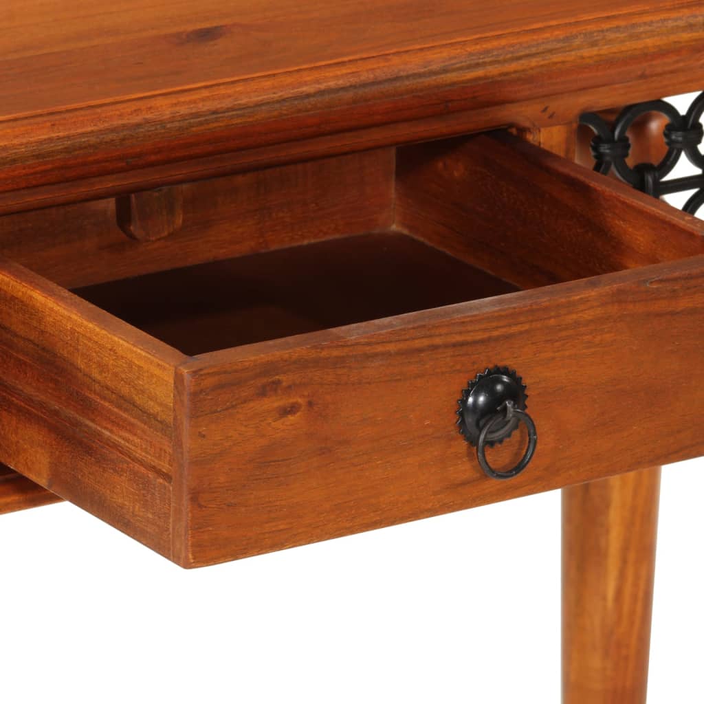 Escritorio Con Cajón Madera Maciza De Acacia