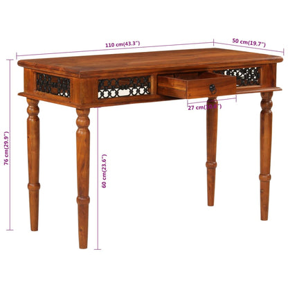 Escritorio Con Cajón Madera Maciza De Acacia