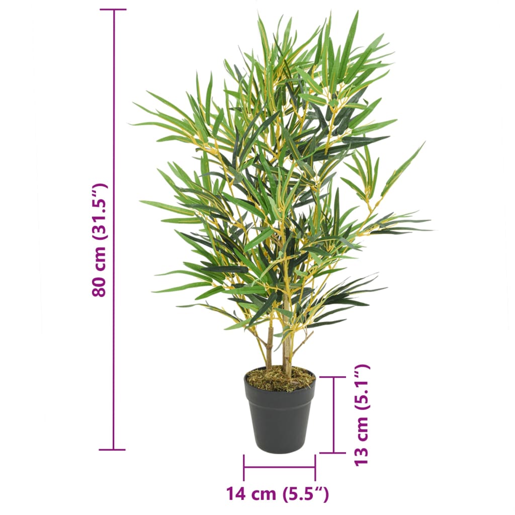 Árbol De Bambú Artificial Con 368 Hojas Verde 80 Cm
