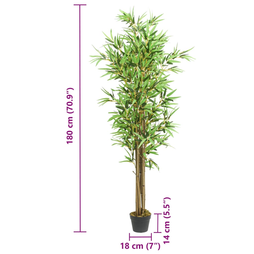 Árbol De Bambú Artificial Con 1288 Hojas Verde 180 Cm