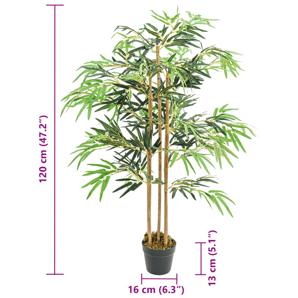 Árbol De Bambú Artificial Con 730 Hojas Verde 120 Cm