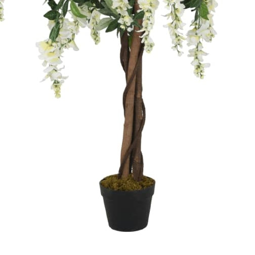 Árbol De Wisteria Artificial 560 Hojas Verde Y Blanco