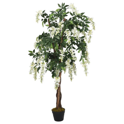 Árbol De Wisteria Artificial 560 Hojas Verde Y Blanco