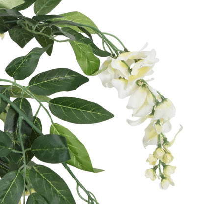 Árbol De Wisteria Artificial 560 Hojas Verde Y Blanco