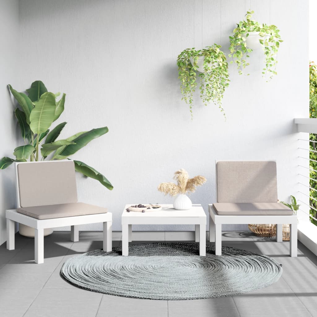 Juego De Muebles De Jardín 3 Piezas Con Cojines Pp