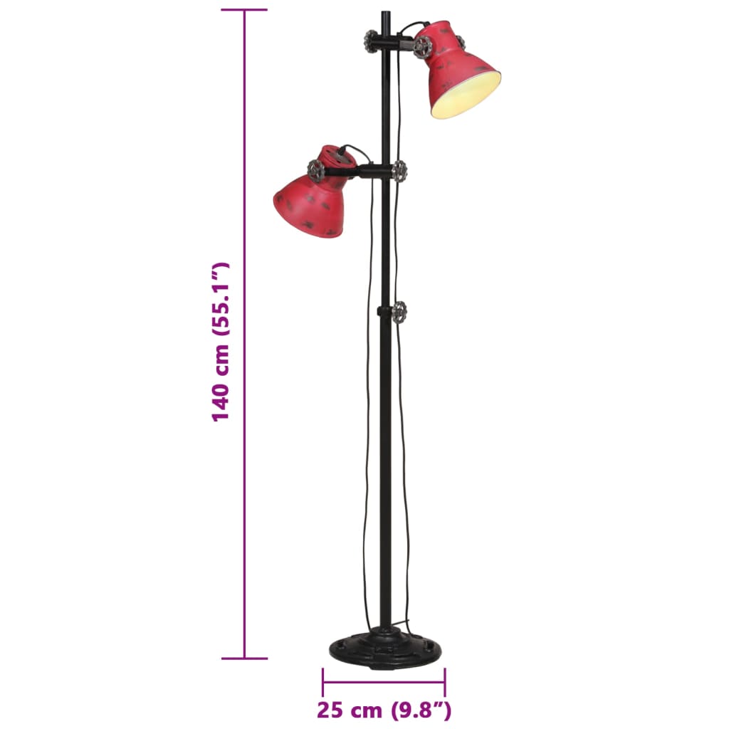 Lámpara De Pie Desgastado 25 W E27 25X25X90/140 Cm