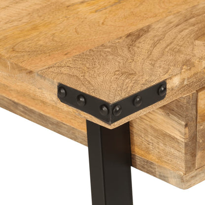 Escritorio Con Cajones Madera Mango Maciza Y Hierro 105X55X70Cm