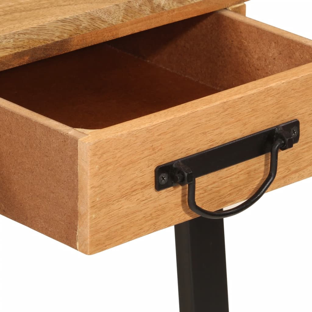 Escritorio Con Cajones Madera Mango Maciza Y Hierro 105X55X70Cm