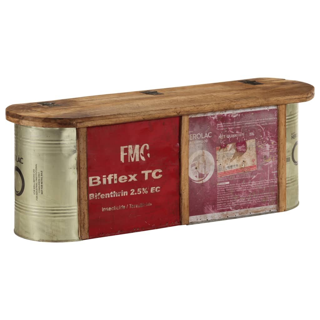 Banco Almacenaje/Aparador Madera Maciza Reciclada 120X30X40 Cm