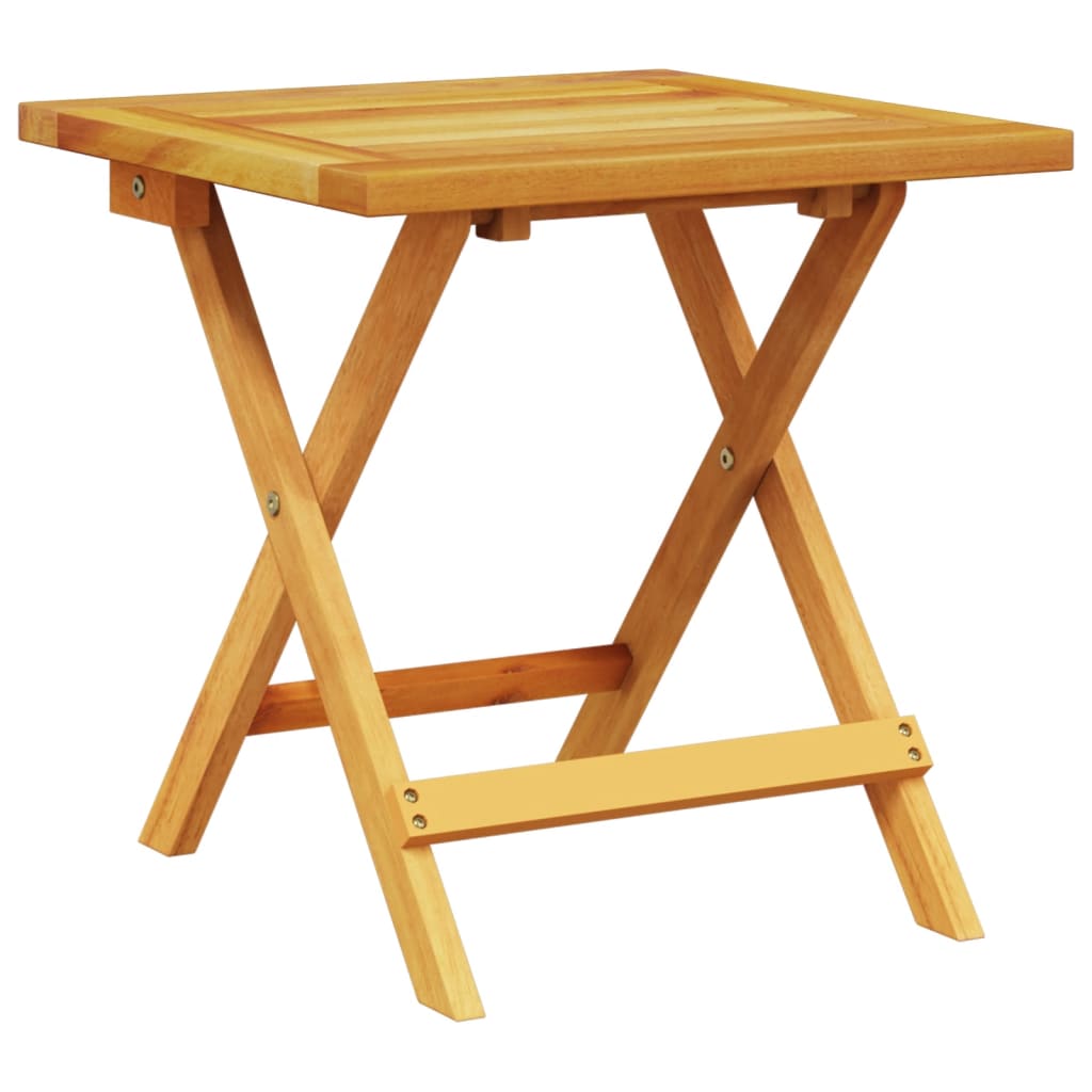 Tumbona Con Cojín Y Mesa Madera Maciza De Acacia