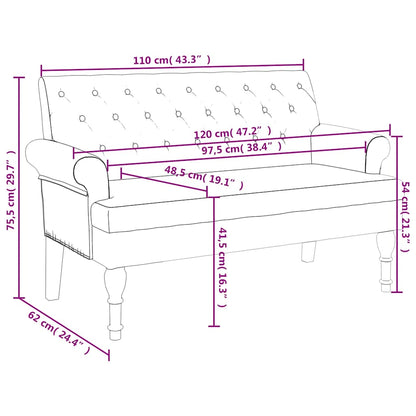 Banco Con Respaldo Tela 120X62X75,5 Cm