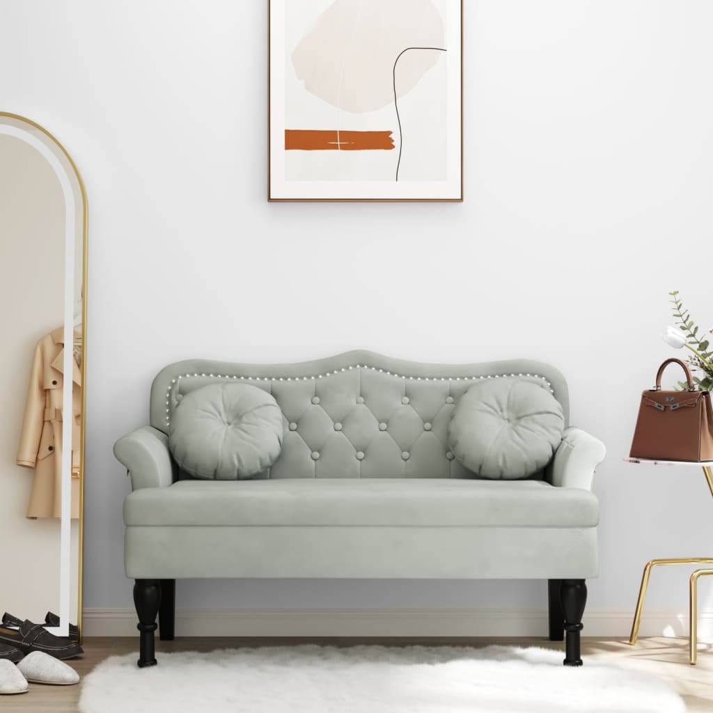 Banco Con Cojines De Terciopelo 120,5X65X75 Cm