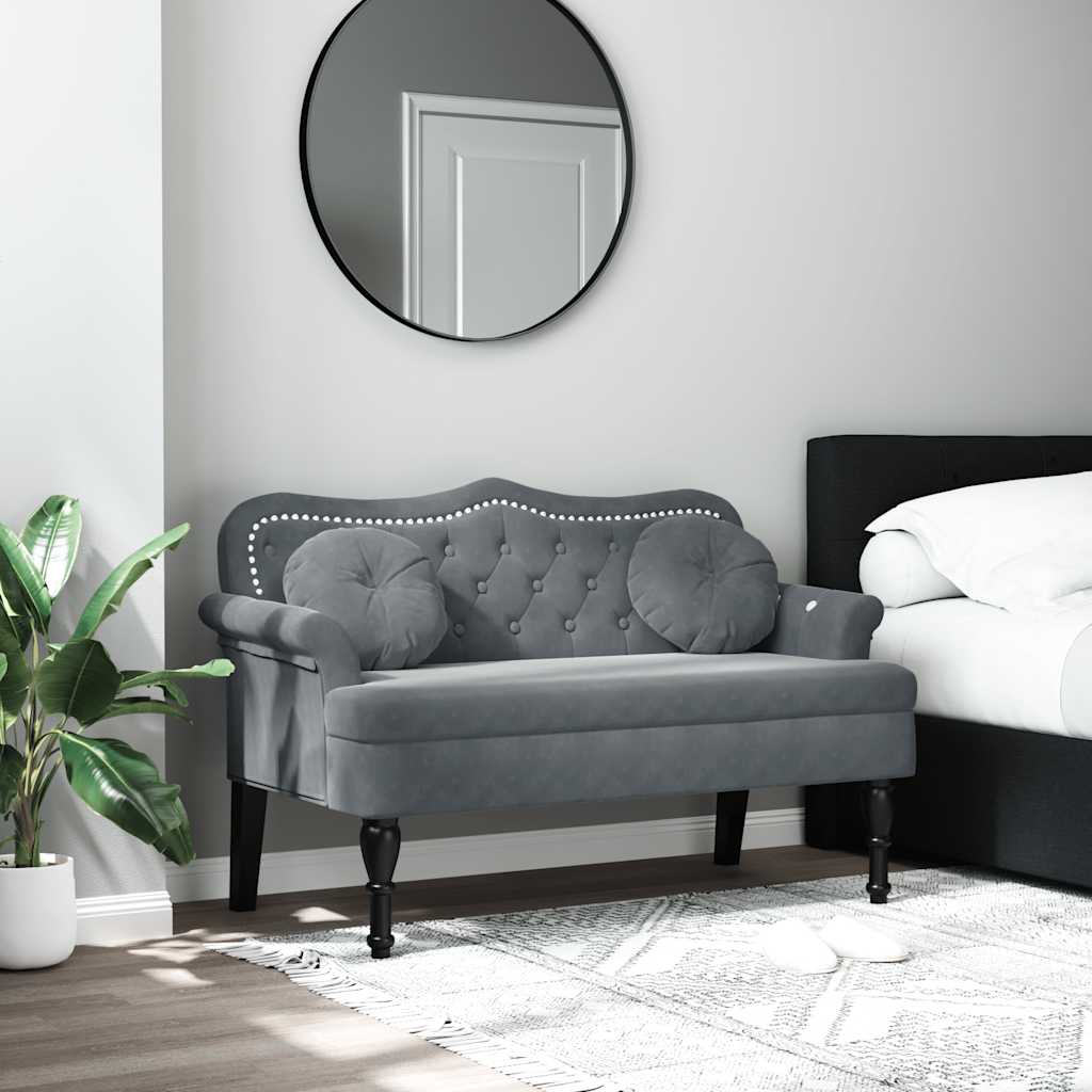 Banco Con Cojines De Terciopelo 120,5X65X75 Cm