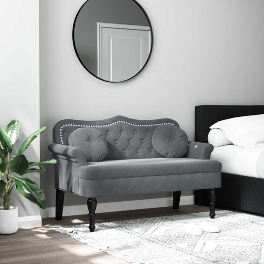 Banco Con Cojines De Terciopelo 120,5X65X75 Cm
