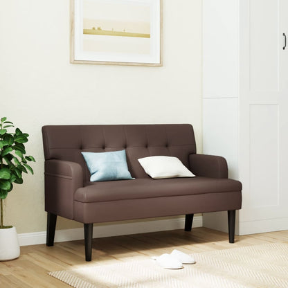 Banco Con Respaldo Ante Sintético Marrón 112X65,5X75 Cm