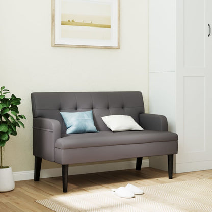 Banco Con Respaldo Ante Sintético Marrón 112X65,5X75 Cm