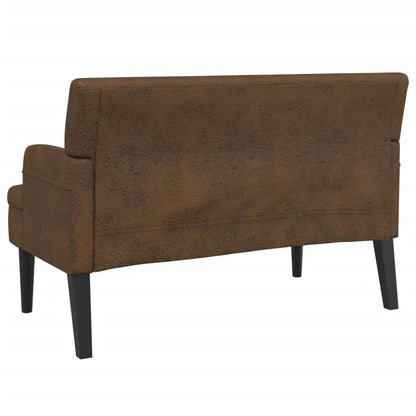 Banco Con Respaldo Ante Sintético Marrón 112X65,5X75 Cm