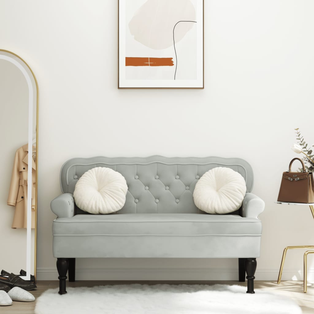 Banco Con Respaldo Terciopelo 119,5X64,5X75 Cm