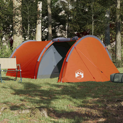 Tienda De Campaña Con Túnel Para 4 Personas Impermeable Naranja