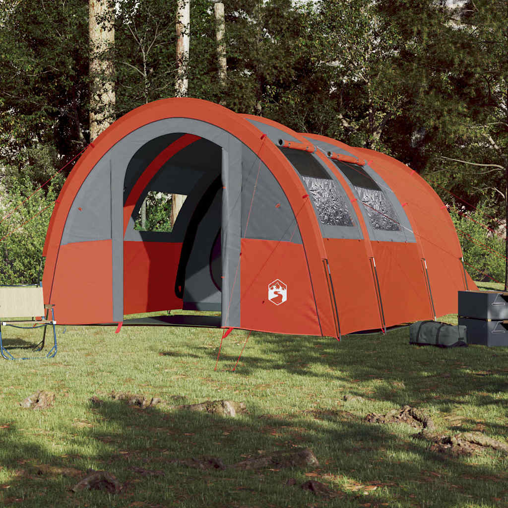 Tienda De Campaña Con Túnel 4 Personas Impermeable Naranja
