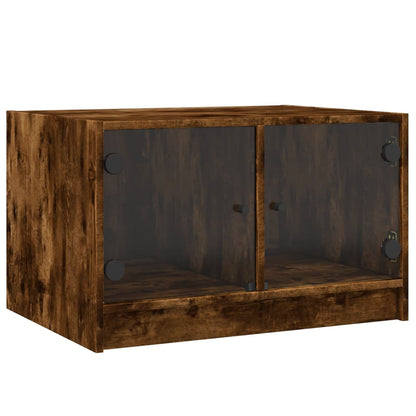 Mesa De Centro Con Puertas De Vidrio 68X50X42 Cm