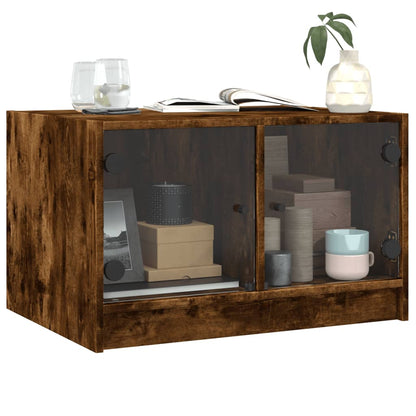 Mesa De Centro Con Puertas De Vidrio 68X50X42 Cm