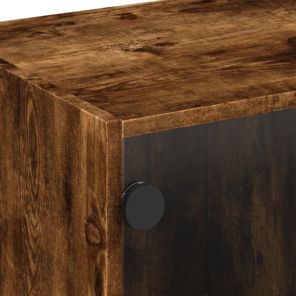 Mesa De Centro Con Puertas De Vidrio 68X50X42 Cm
