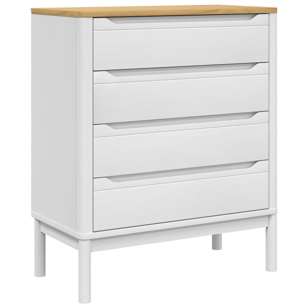 Cómoda Cajonera Floro Madera Maciza De Pino