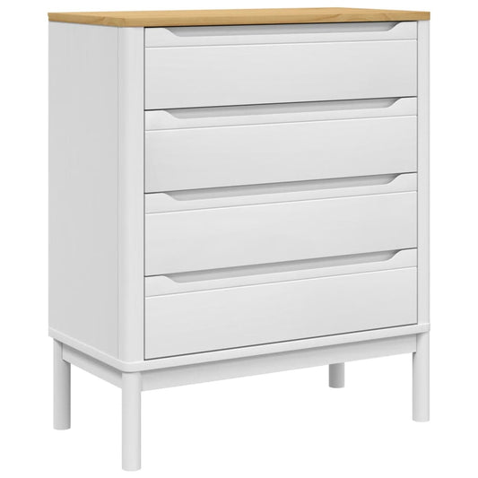 Cómoda Cajonera Floro Madera Maciza De Pino