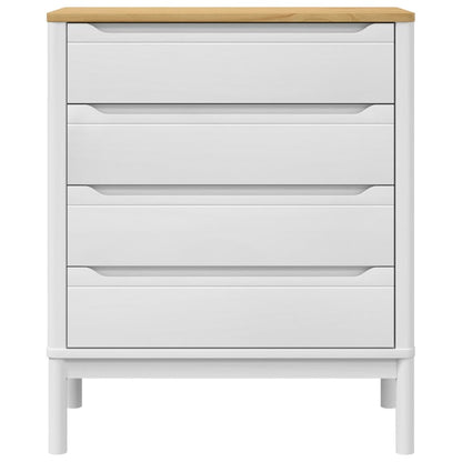 Cómoda Cajonera Floro Madera Maciza De Pino