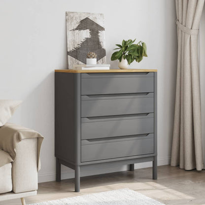 Cómoda Cajonera Floro Madera Maciza De Pino
