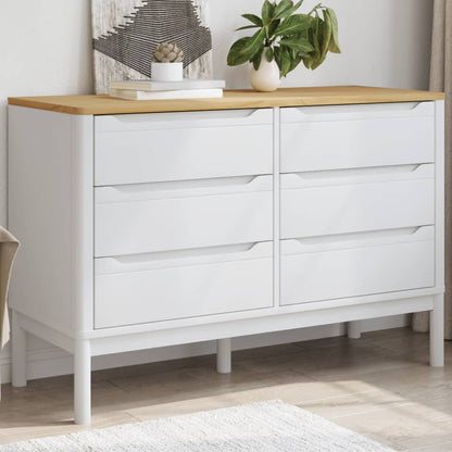 Cómoda Cajonera Floro Madera Maciza De Pino