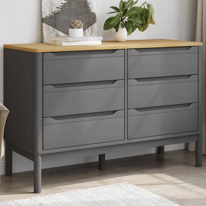 Cómoda Cajonera Floro Madera Maciza De Pino