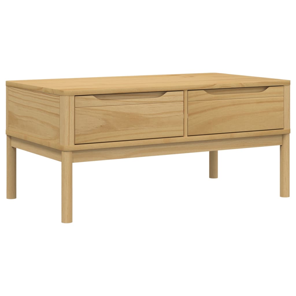 Mesa De Centro Floro Madera De Pino 99X55,5X45 Cm