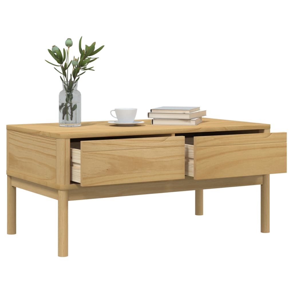 Mesa De Centro Floro Madera De Pino 99X55,5X45 Cm