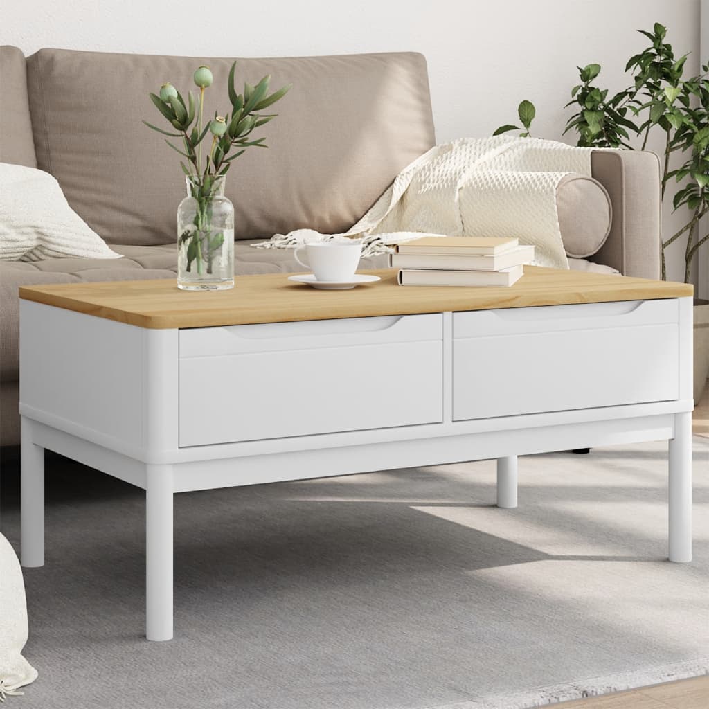 Mesa De Centro Floro Madera De Pino 99X55,5X45 Cm