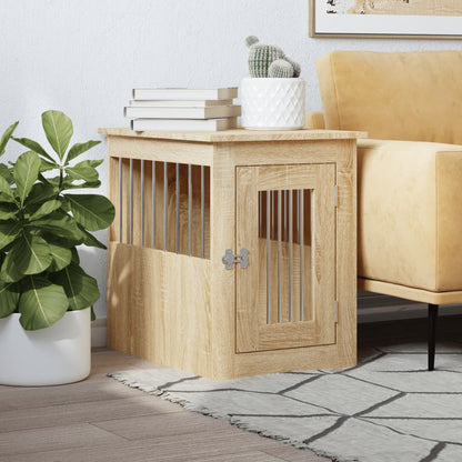 Jaula Para Perros Madera De Ingeniería Roble Marrón